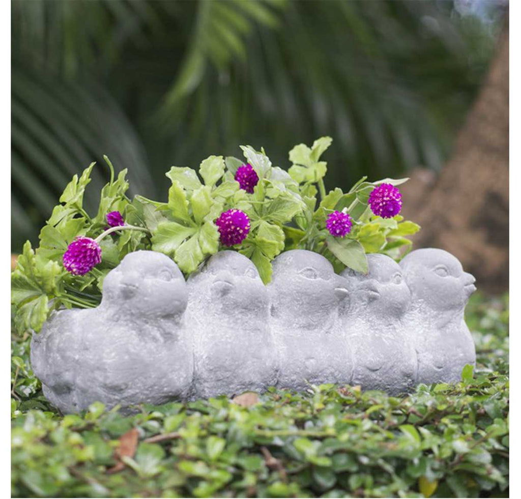 Grey Birds Planter - Resin | Pots & Planters | Home Decor
