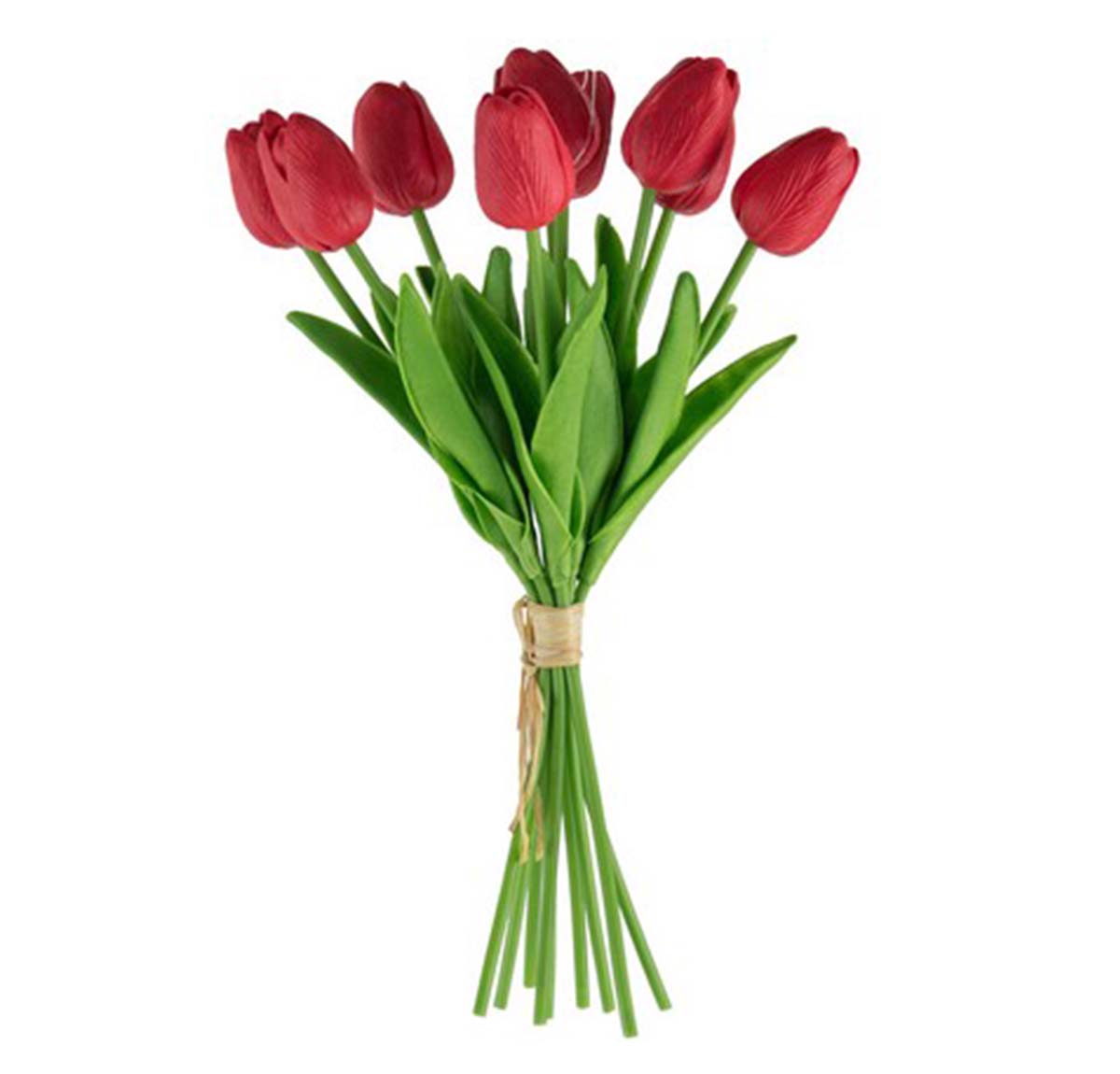 Artificial 9-Stem Red Tulips Bunch | Plants & Flowers | Home Decor