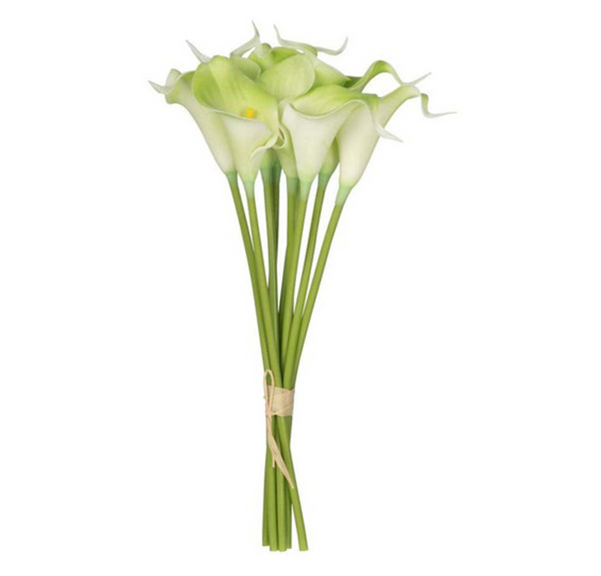Artificial 9-Stem Green Calla Lily Bunch | Silk Flowers | Home Decor