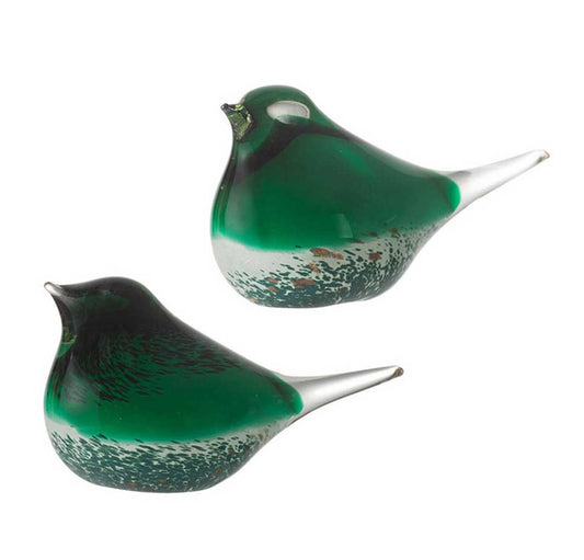 Set of Glass Birds Accent - Green | Animal Decor | Home Decor