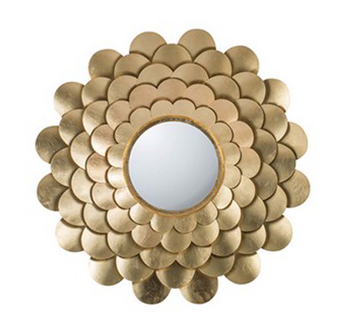 Floral Petals Round Wall Hanging Mirror - Gold | Home Decor