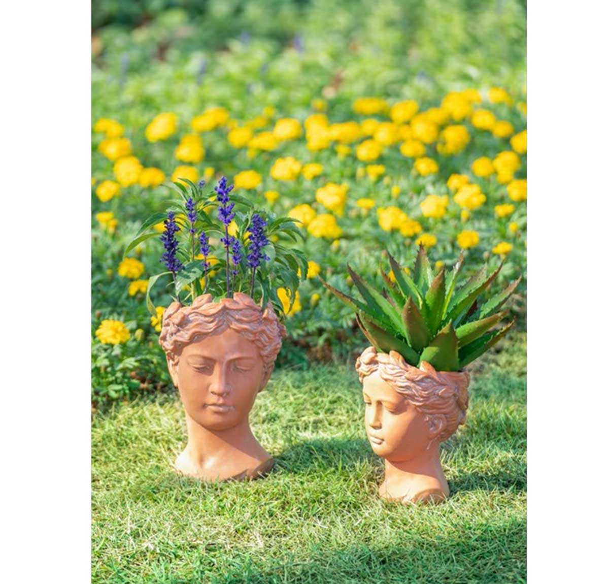 Visage Head Planter II - Terracotta