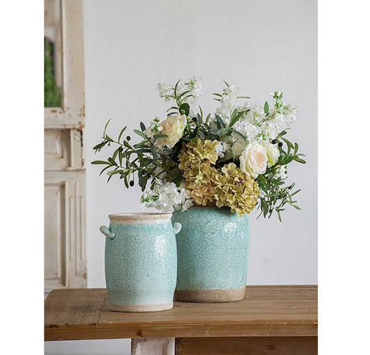 The Candia Ceramic Vase Small - Turquoise
