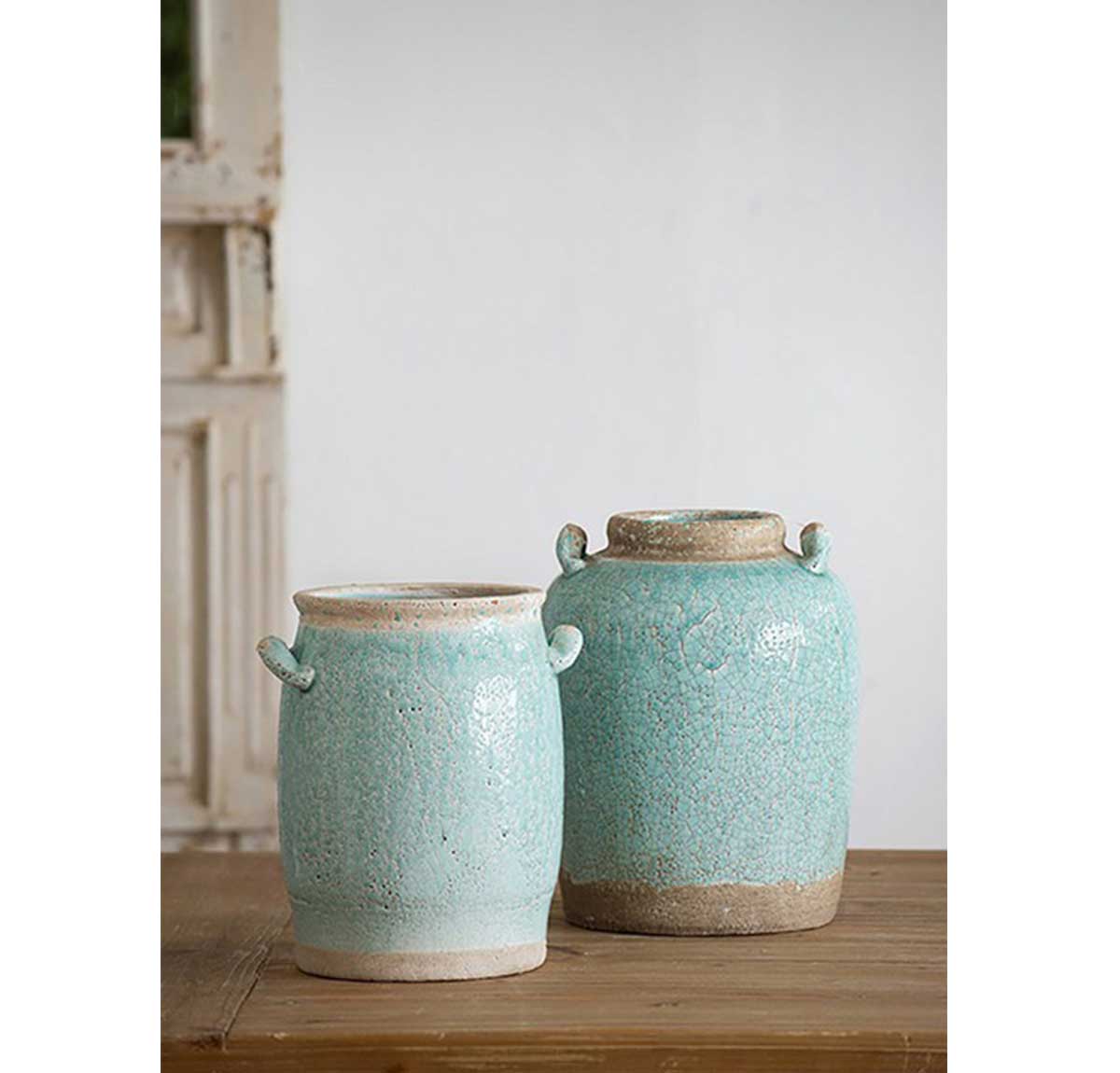 The Candia Ceramic Vase Large - Turquoise
