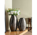 Aluminium Layered Chisel Vase - Silver | Vases & Urns | Home Decor