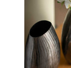 Aluminium Layered Chisel Vase - Silver