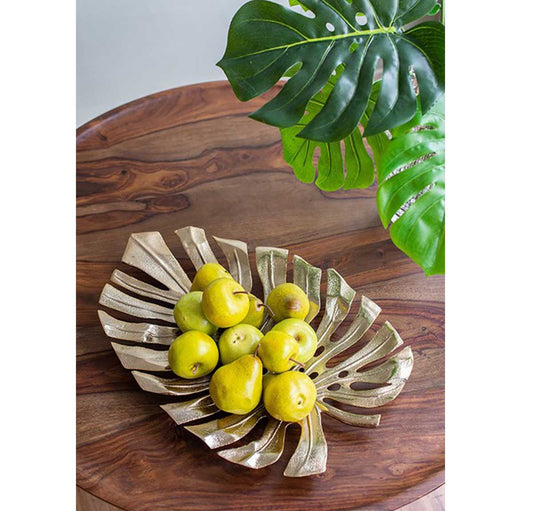 Leaf Hanging Bowl Wall Art - gold