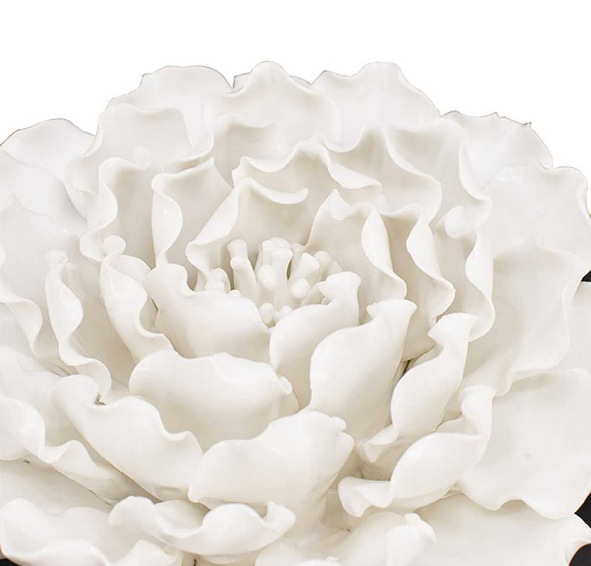 Ceramic 3D Flower Wall Hanging Decor Medium - Cream
