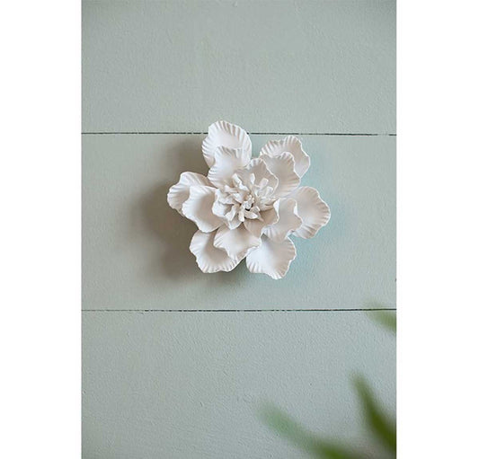 Ceramic 3D Floral Handmade Wall Decor - Cream