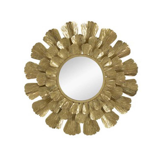Tamara Round Wall Hanging Metal Mirror - Gold | Mirrors | Home Decor