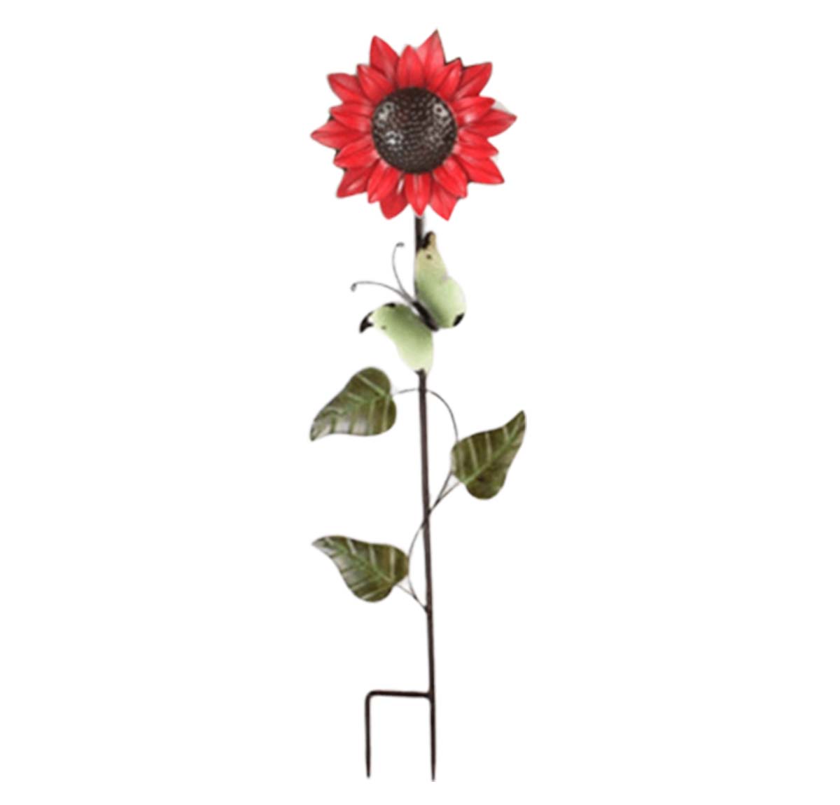 Sunflower Garden Metal Stake - Red | Garden Decor | Home Decor