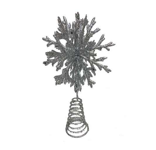 Silver 3D Snowflake Christmas Tree Topper - 180mmH | Christmas Decor | Home Decor