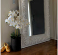 Artificial Real Touch White Orchid With Tall Black Pot - 5 spray