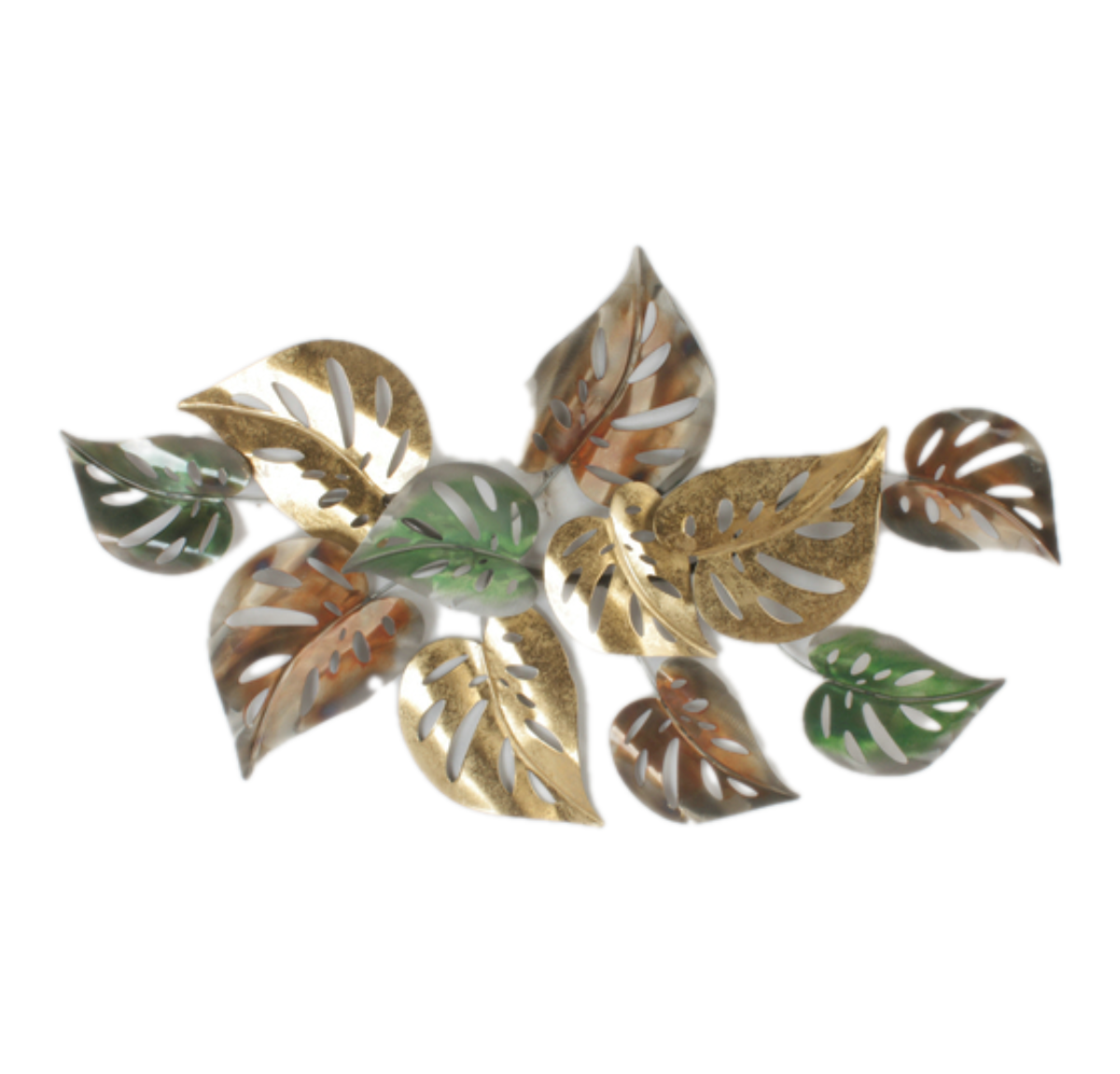 Coloured Autumn Leaves Metal Art Wall Hanging
