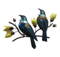 A pair of Tui Birds Metal Art Wall Hanging | Wall Art | Home Decor