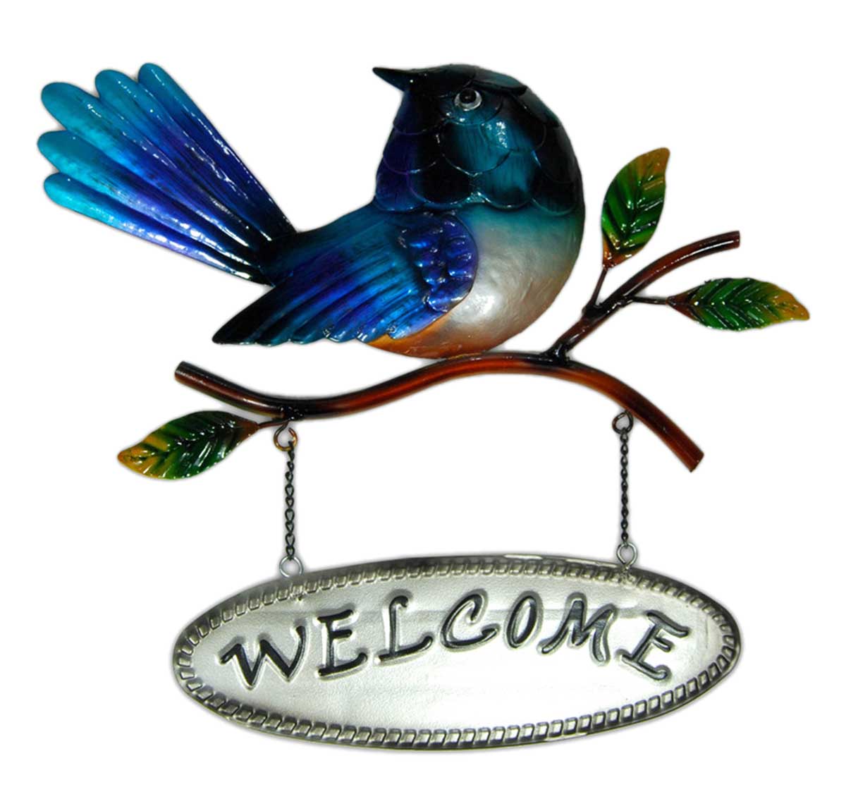 Fantail Welcome Sign - Metal Wall Hanging
