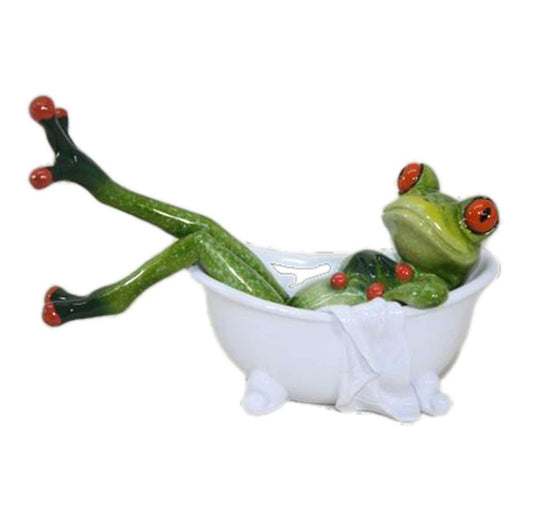 Funky Frog in Bathtub - Polyresin | Ornaments | Home Decor