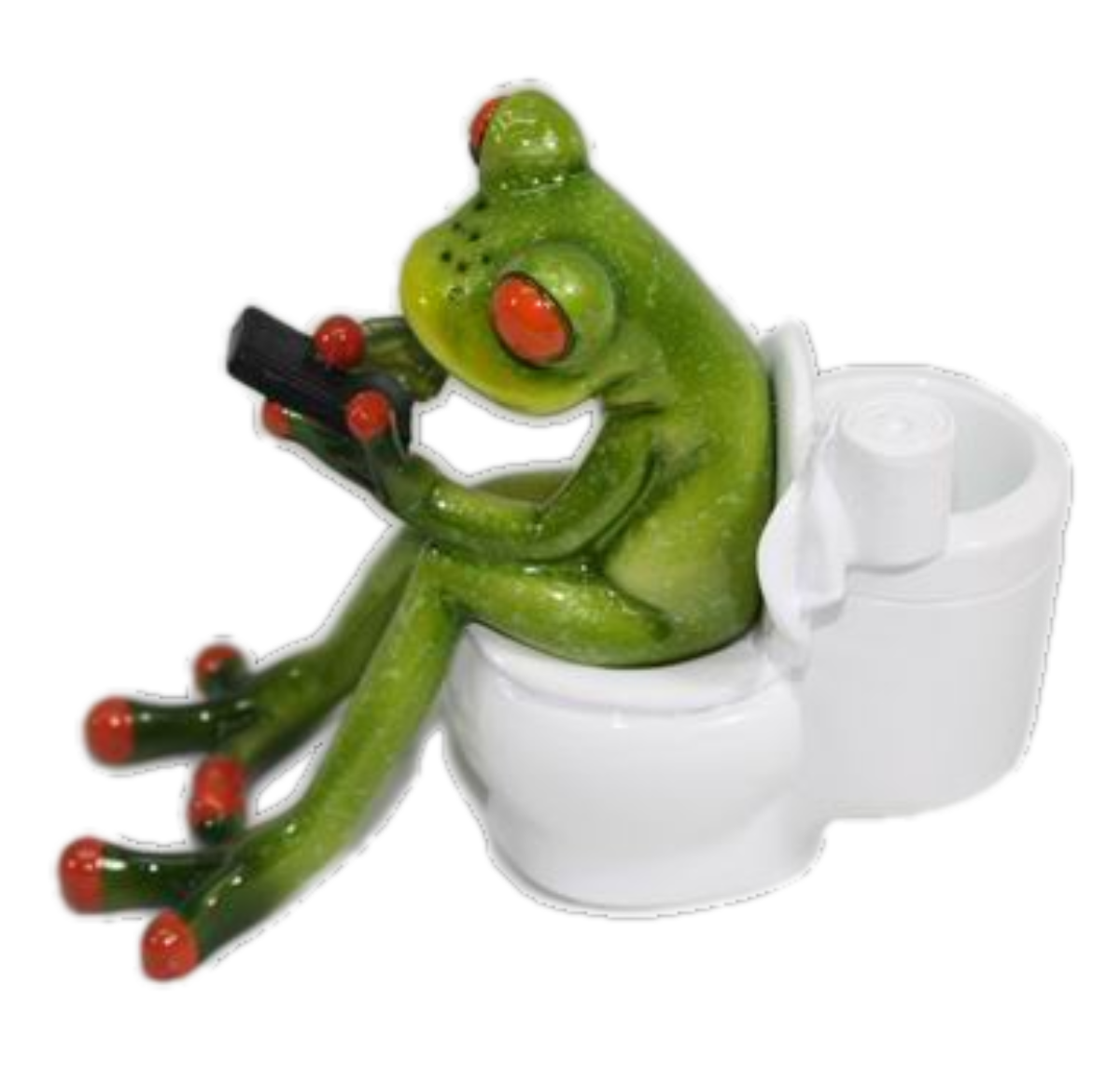 Funky Frog on Toilet - Polyresin