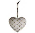 Metal Hanging Heart With Gold Stars - 100mmH | Home Decor