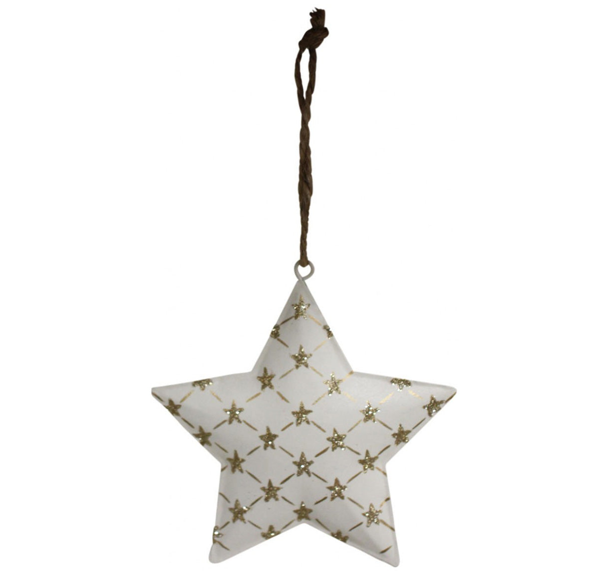 Metal Hanging Star With Gold Stars - 100mmH | Home Decor