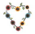 Heart of Sunflowers Metal Art Wall Hanging