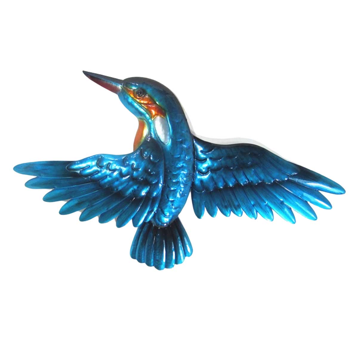 Kingfisher In Flight Metal Art Wall Hanging - blue | Home Decor | Mish Lifestyle